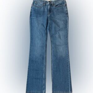 Duluth Trading Co Denim Blue Flare Wide Leg Jeans Size 2